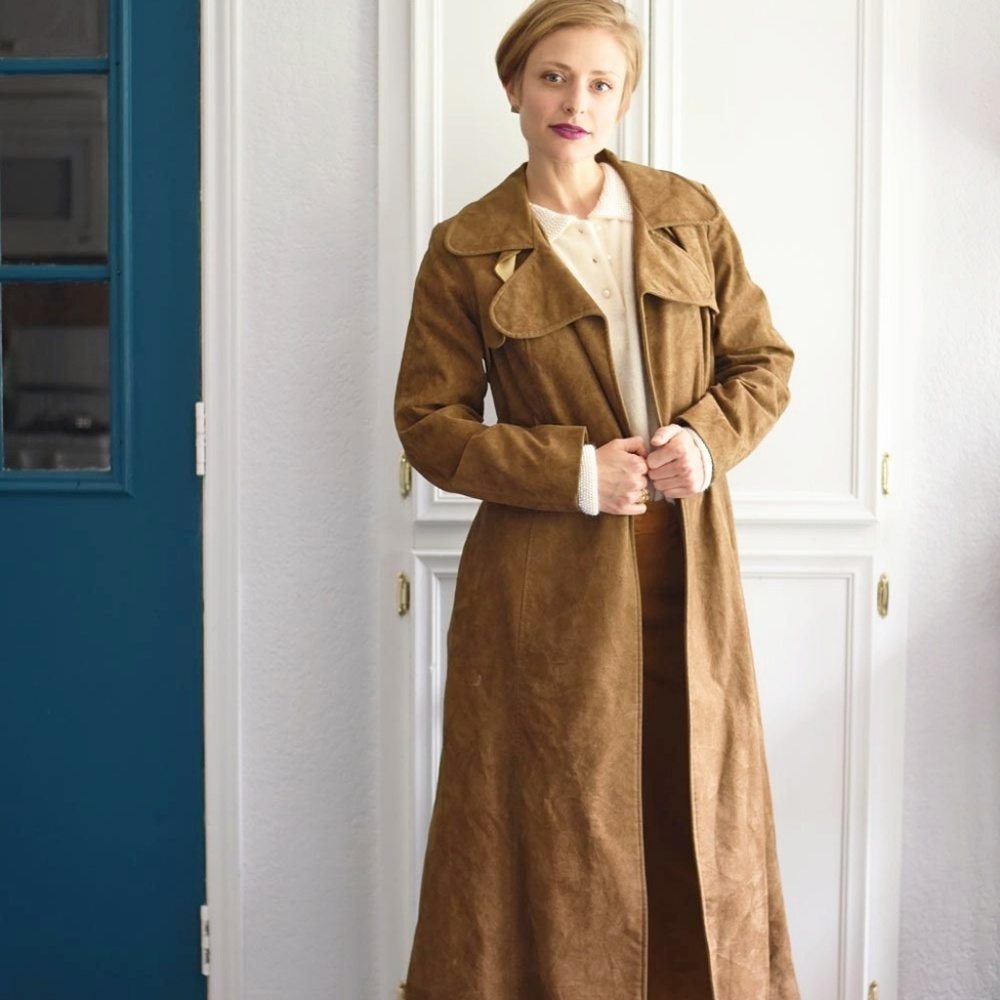 MINT VINTAGE 70s Leather Trench Coat